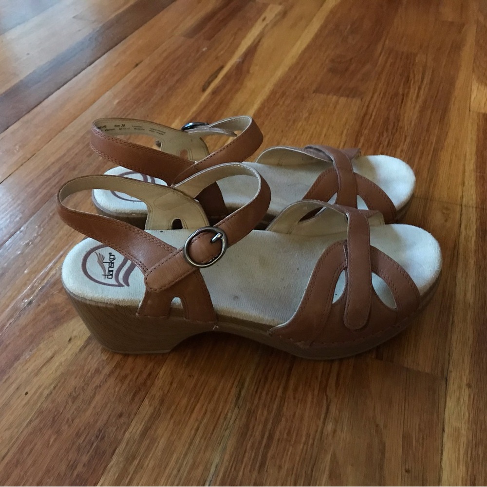 Dansko Tan Sandals with Cutout Design
